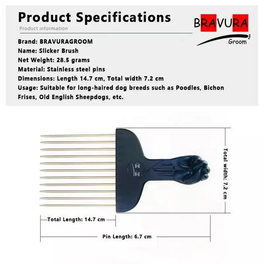 Pet Grooming Detangling Comb Professional use by pet groomers for styling and anti-static care. Made of carbon fiber to gently c