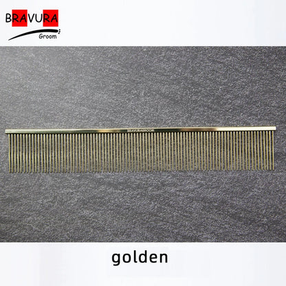 BAVURA Stainless Steel Pet Dematting Comb Grooming Tool for Dogs And Cats Removes Loose Undercoat Mats And Tangles