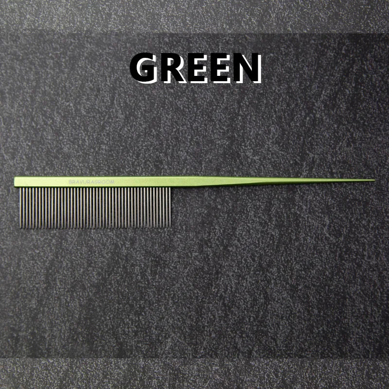 Pet Tail- pointed Rake Comb, made of high-quality stainless steel to ensure durability. This product is suitable for both dogs a