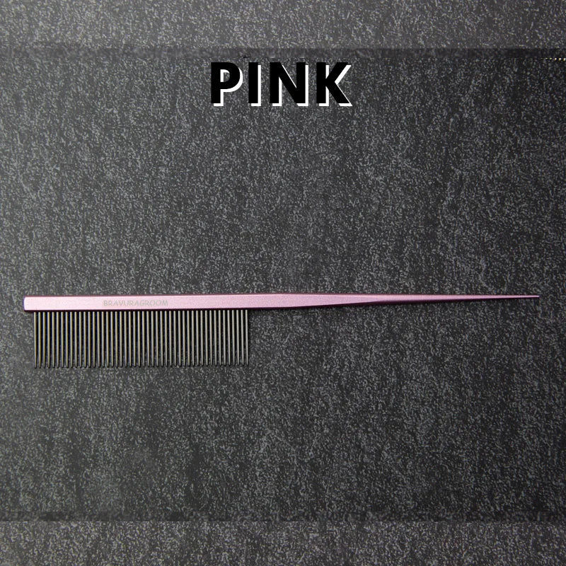 Pet Tail- pointed Rake Comb, made of high-quality stainless steel to ensure durability. This product is suitable for both dogs a
