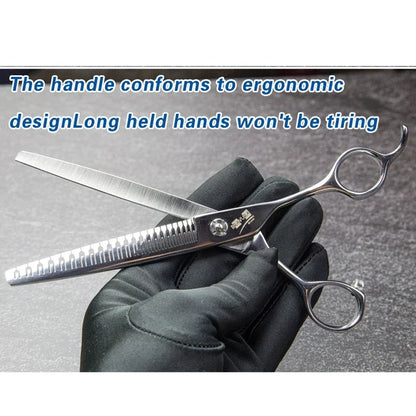 Professional 7-Inch Pet Grooming Scissors with 23 Teeth Beauty Diluent Clippers for Dog Hair Cutting