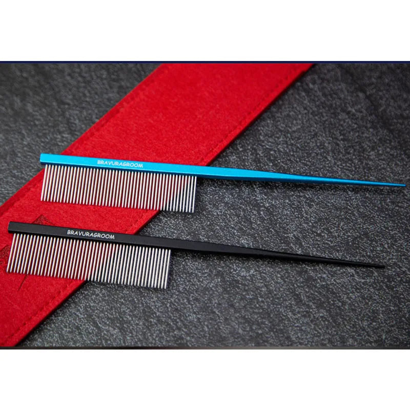 Pet Tail- pointed Rake Comb, made of high-quality stainless steel to ensure durability. This product is suitable for both dogs a