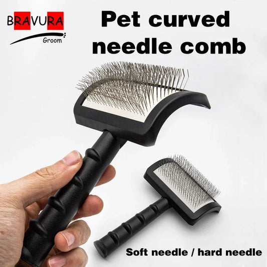 Curved comb Steel Needle Beauty Supplies Comb Cat Hair Cat Comb Dog Comb Pet Dog Hair Pet Brush pet groomer pet hair