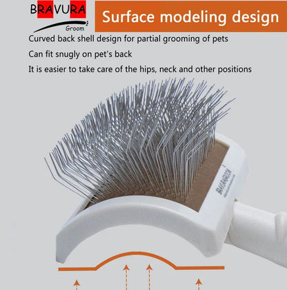 Pet Grooming Comb Curved Steel Needle for Cat And Dog Hair Beauty Supplies Professional Pet Brush