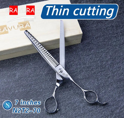 Professional 7-Inch Pet Grooming Scissors with 23 Teeth Beauty Diluent Clippers for Dog Hair Cutting