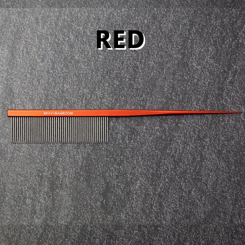 Pet Tail- pointed Rake Comb, made of high-quality stainless steel to ensure durability. This product is suitable for both dogs a