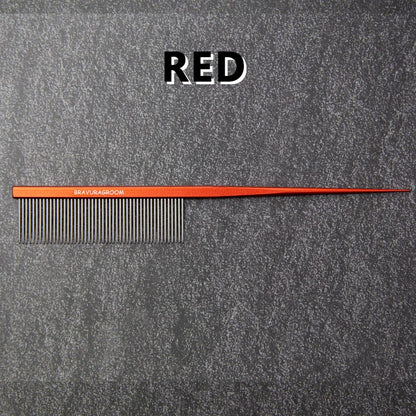 Pet Tail- pointed Rake Comb, made of high-quality stainless steel to ensure durability. This product is suitable for both dogs a