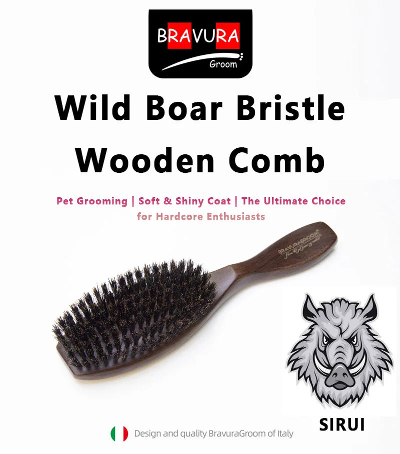 Pet Slicker Brush, 2-in-1 Long Pin Demating and Detangling Comb, Deshedding Brush for Dogs Cats, Grooming Tool for Shiny Coat
