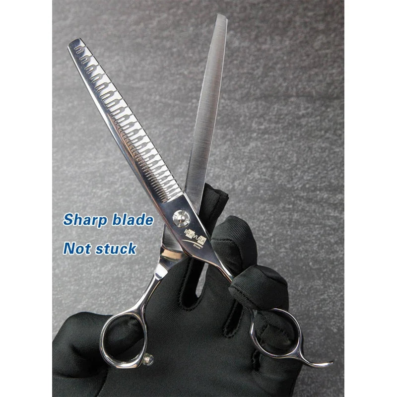 Professional 7-Inch Pet Grooming Scissors with 23 Teeth Beauty Diluent Clippers for Dog Hair Cutting
