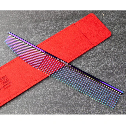 BAVURA Pet Dematting Comb Stainless Aluminum Alloy Steel Grooming Comb for Dogs And Cats Gentle Undercoat Removal