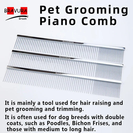 BAVURA Pet Dematting Comb, made of high-quality stainless steel for durability. Suitable for both dogs and cats. It's perfect fo