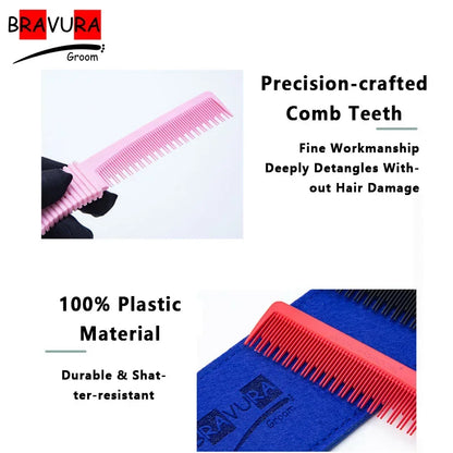 Pet Grooming Detangling Comb Professional use by pet groomers for styling and anti-static care. Made of carbon fiber to gently c