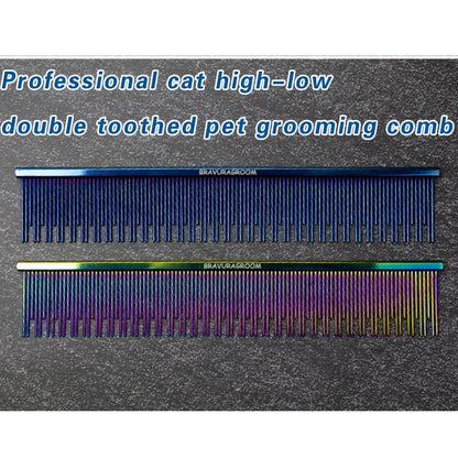 BAVURA Pet Grooming Comb Stainless Steel Aluminum Alloy Steel for Dogs And Cats Professional Quality for Easy Hair Care